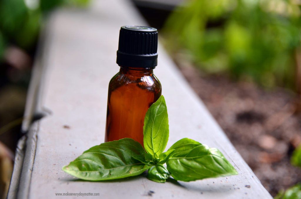 Basil oil bottle watermark